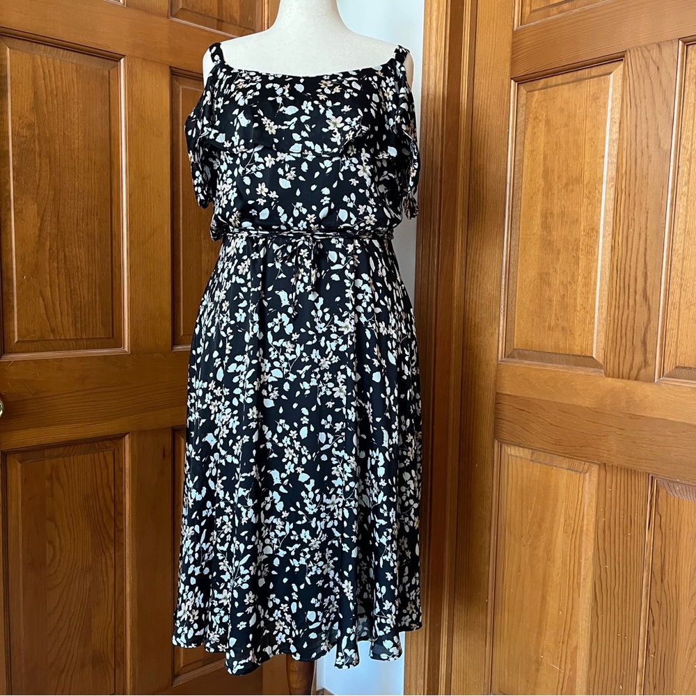 Lane Bryant Floral Black Dress
